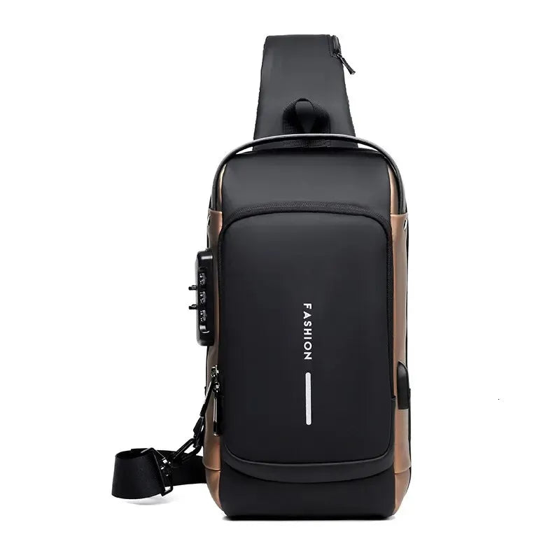 Password Lock Men's Chest Bag