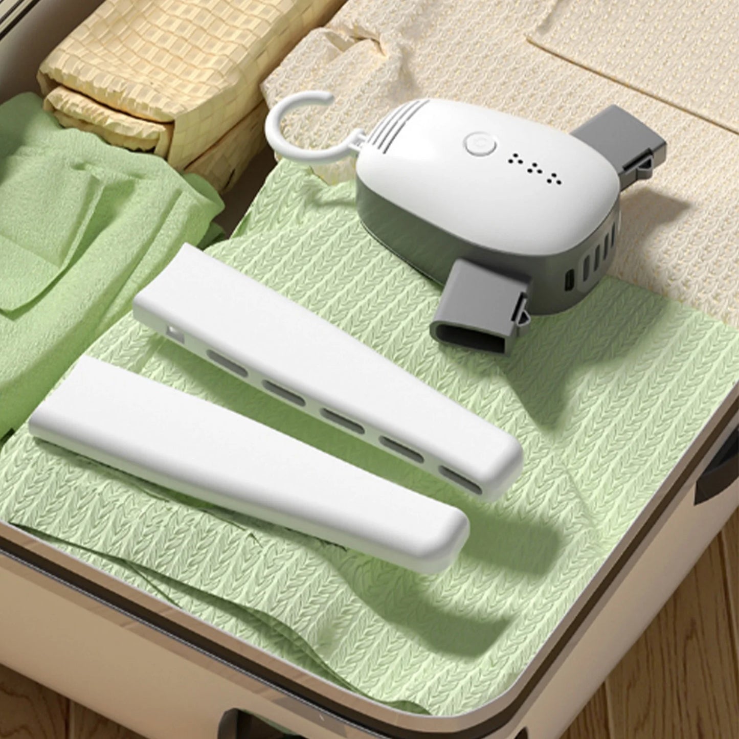 Portable Electric Clothes Drying Rack Hanger - Outdoor Travel Garment Clothing Shoes Heater
