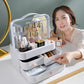 Acrylic Double Door Cosmetic Organizer with Drawers