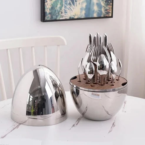 Luxury Rose-Shaped Fruit Fork Set in Pakistan – Stainless Steel Dessert & Appetizer Forks with Golden Storage Case